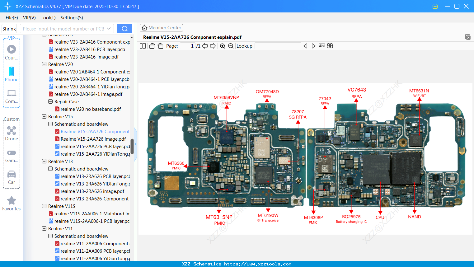 Realme V15-2AA726 Component Explain